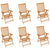 Garden Chairs 6 pcs with Cream Cushions Solid Teak Wood