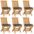 Garden Chairs with Anthracite Cushions 6 pcs Solid Teak Wood