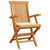 Garden Chairs with Cream Cushions 4 pcs Solid Teak Wood