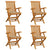 Garden Chairs with Beige Cushions 4 pcs Solid Teak Wood