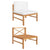 Middle Sofa with Cream Cushions Solid Teak Wood