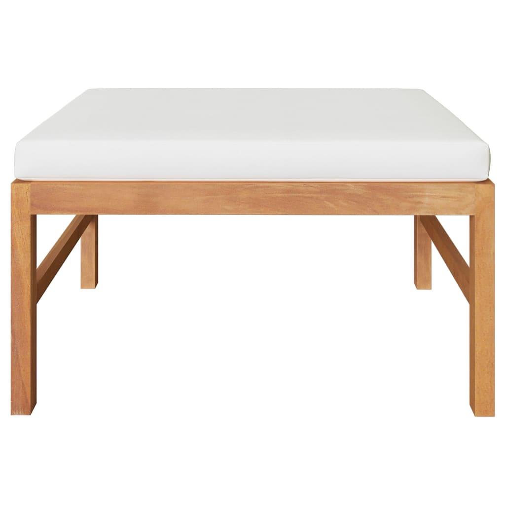 3 Piece Garden Lounge Set with Cream Cushions Teak Wood