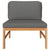 3 Piece Garden Lounge Set with Dark Grey Cushions Teak Wood