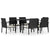 7 Piece Garden Dining Set Poly Rattan Black