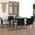 7 Piece Garden Dining Set Poly Rattan Black