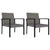3 Piece Garden Dining Set Poly Rattan Grey