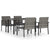 5 Piece Garden Dining Set Poly Rattan Grey