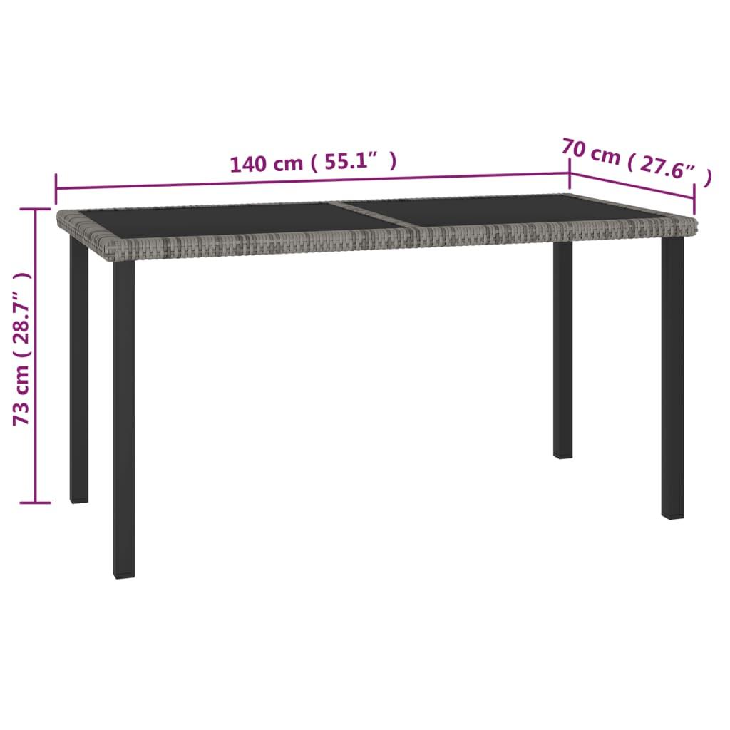 5 Piece Garden Dining Set Poly Rattan Grey