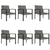 7 Piece Garden Dining Set Poly Rattan Grey