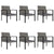 7 Piece Garden Dining Set Poly Rattan Grey