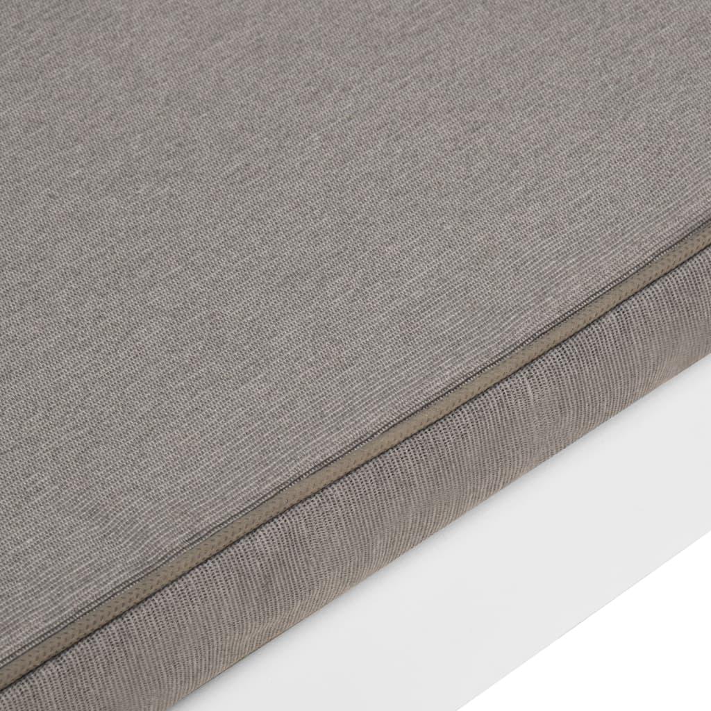 Garden Lounge Bench with Cushion Plastic White