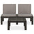 2 Piece Garden Lounge Set with Cushions Plastic Grey