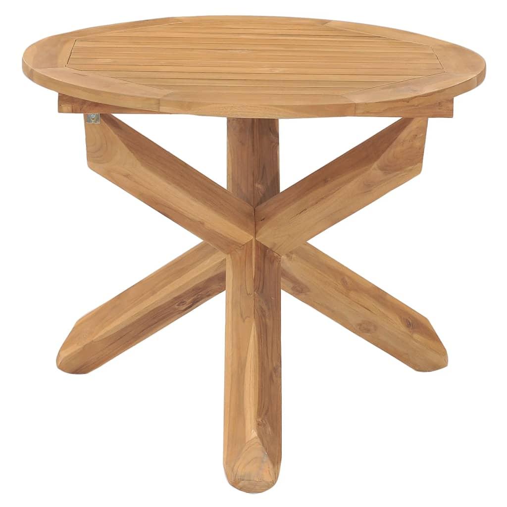 Garden Dining Table Ø90x75 cm Solid Wood Teak