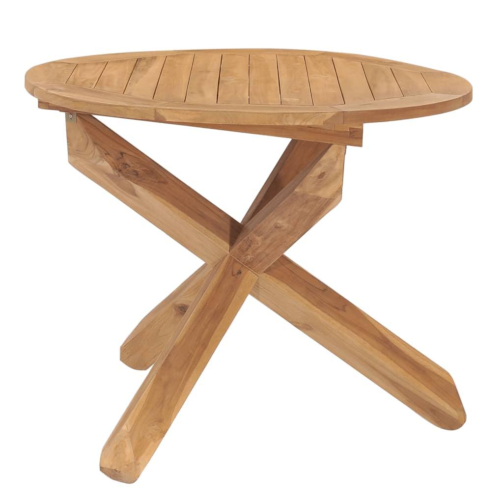 Garden Dining Table Ø90x75 cm Solid Wood Teak