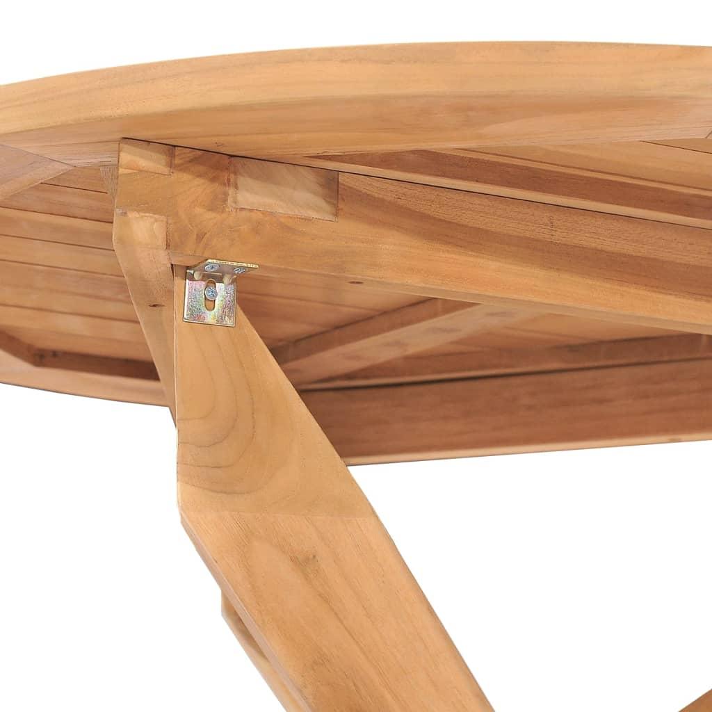 Garden Dining Table Ø90x75 cm Solid Wood Teak