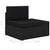 5 Piece Garden Lounge Set with Cushions Black Poly Rattan