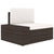 4 Piece Garden Lounge Set with Cushions Brown Poly Rattan