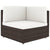 6 Piece Garden Lounge Set with Cushions Brown Poly Rattan