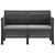 2-Seater Garden Sofa with Cushions Anthracite PP Rattan