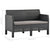 2-Seater Garden Sofa with Cushions Anthracite PP Rattan