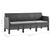 3-Seater Garden Sofa with Cushions Anthracite PP Rattan