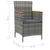 Garden Dining Chairs 2 pcs Poly Rattan Grey
