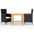 3 Piece Garden Dining Set Black