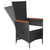 3 Piece Garden Dining Set Black