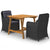 3 Piece Garden Dining Set Black