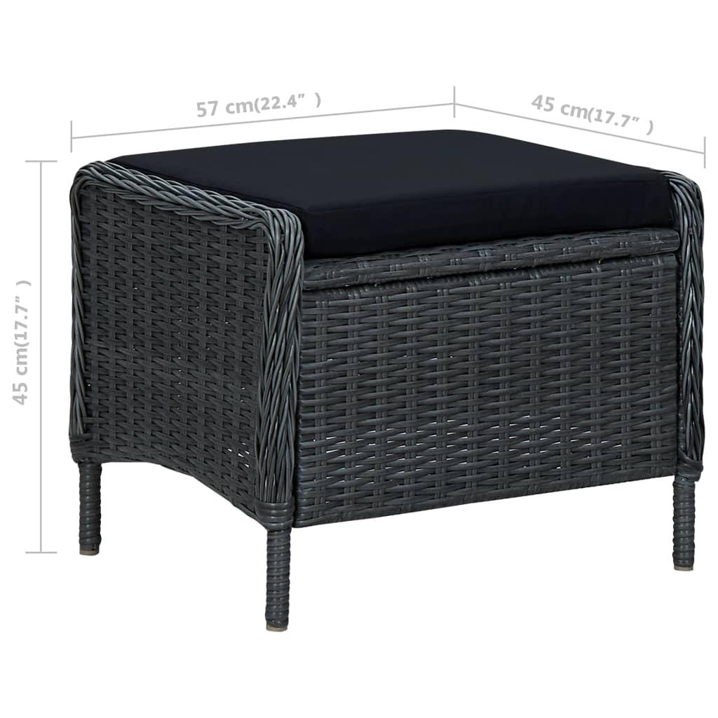 5 Piece Garden Dining Set Dark Grey