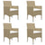5 Piece Garden Dining Set Beige