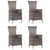 5 Piece Garden Dining Set Grey