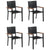 5 Piece Garden Dining Set Black