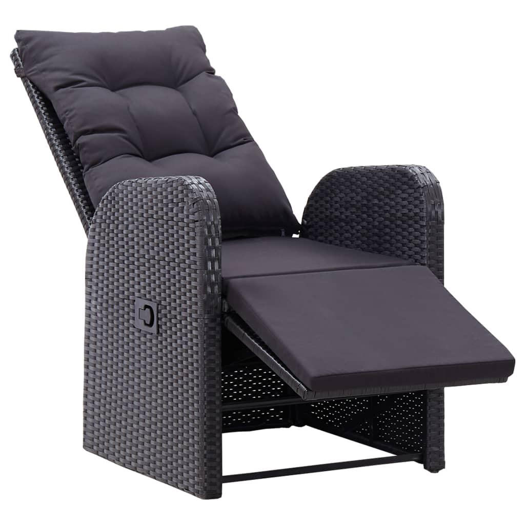 5 Piece Garden Dining Set Black