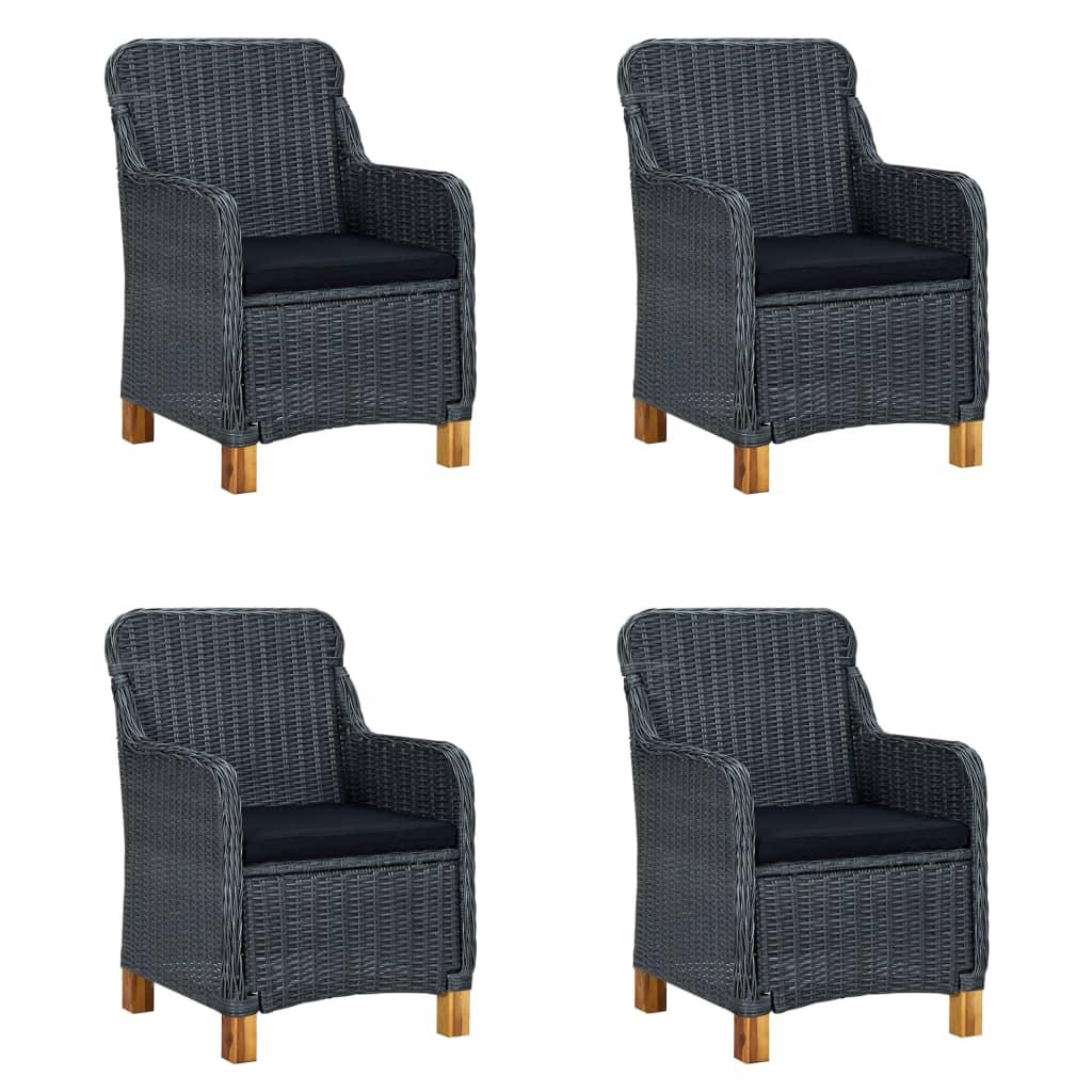 5 Piece Garden Dining Set Dark Grey