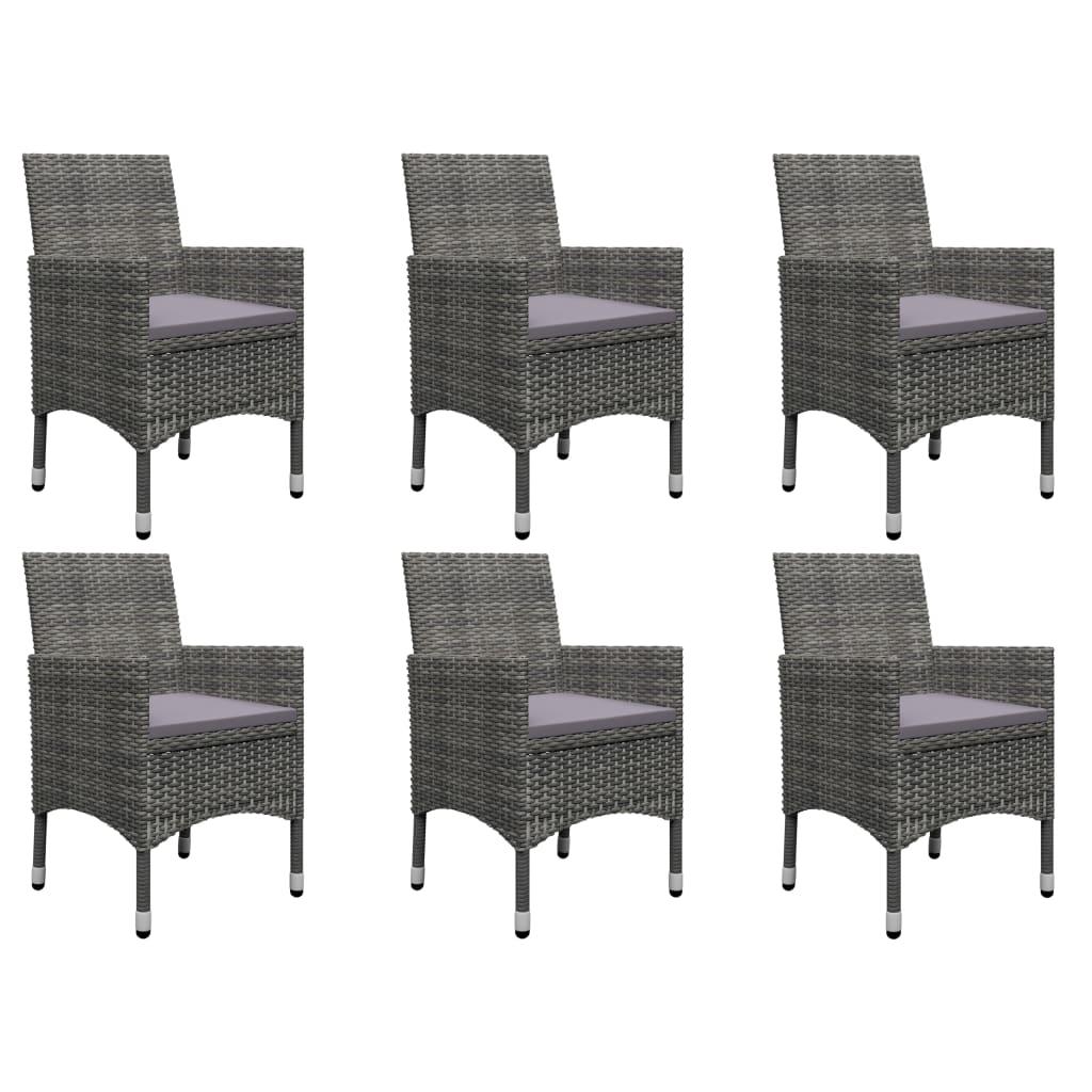 7 Piece Garden Dining Set Grey