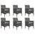 7 Piece Garden Dining Set Grey