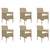 7 Piece Garden Dining Set Beige