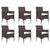 9 Piece Garden Dining Set Brown