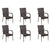 7 Piece Garden Dining Set Brown