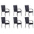 7 Piece Garden Dining Set Black