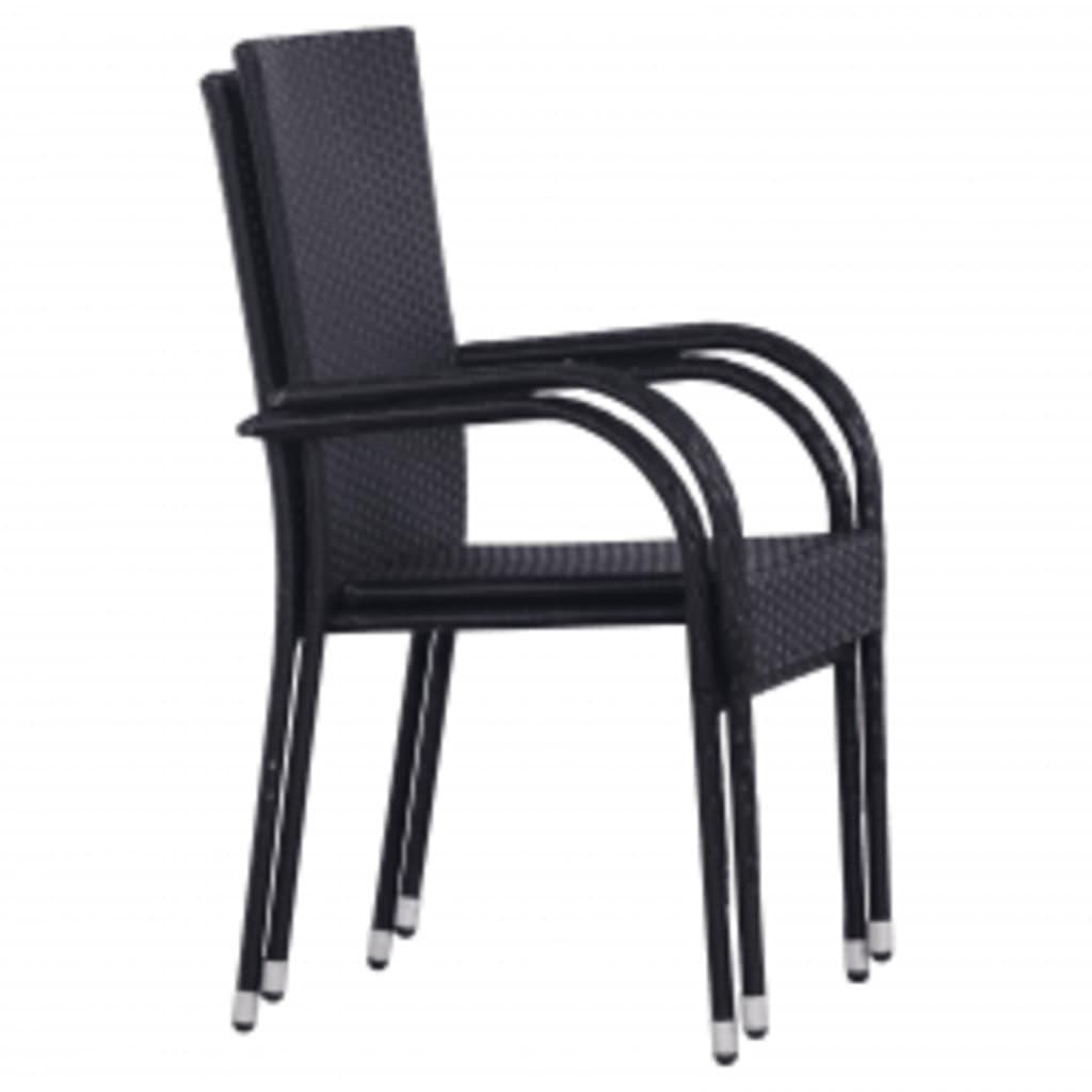 7 Piece Garden Dining Set Black