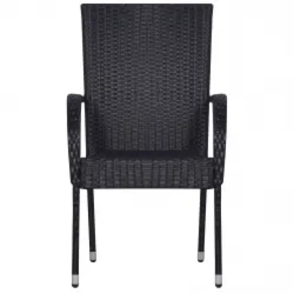 7 Piece Garden Dining Set Black