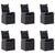 7 Piece Garden Dining Set Black