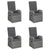7 Piece Garden Dining Set Grey