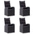 7 Piece Garden Dining Set Black