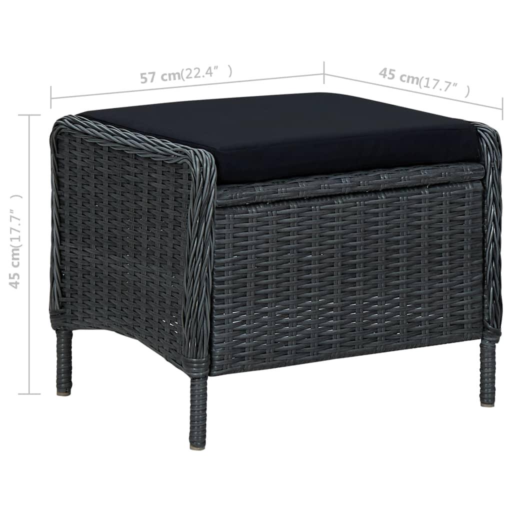 9 Piece Garden Dining Set Dark Grey