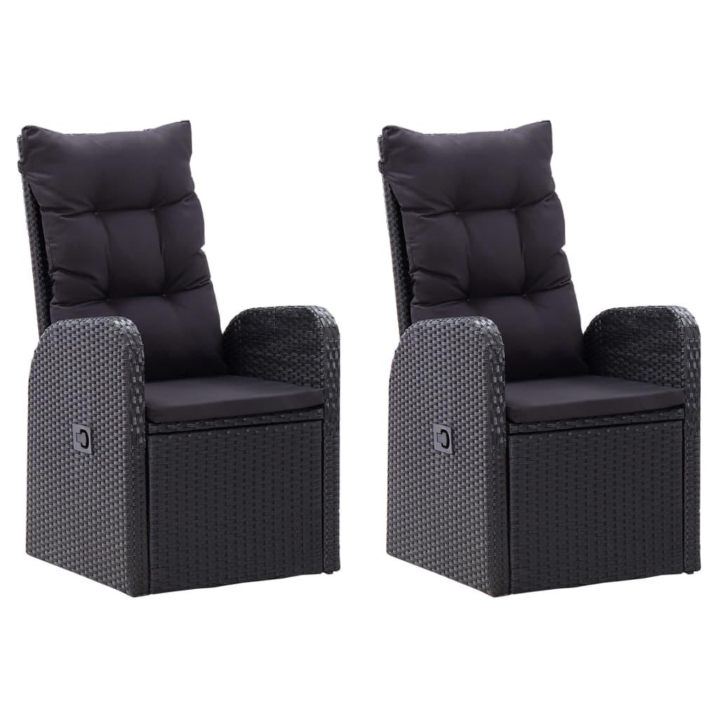 3 Piece Garden Dining Set Black
