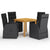 5 Piece Garden Dining Set Black