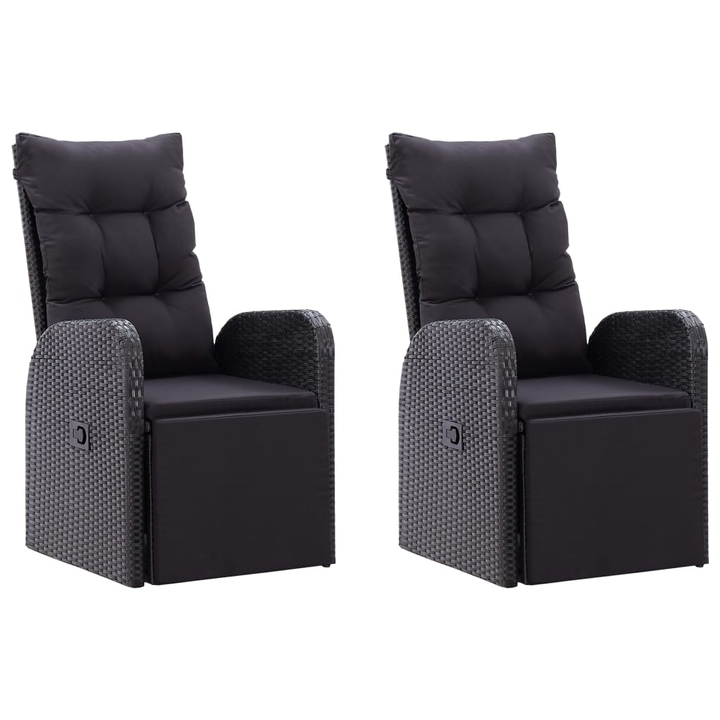 5 Piece Garden Dining Set Black